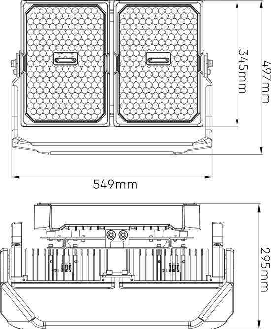 Ultra LED Schijnwerper 1000W - voor bouwterreinen, sportvelden en stadion - 155000 lumen - IP66 Bouwlampen LED.nl