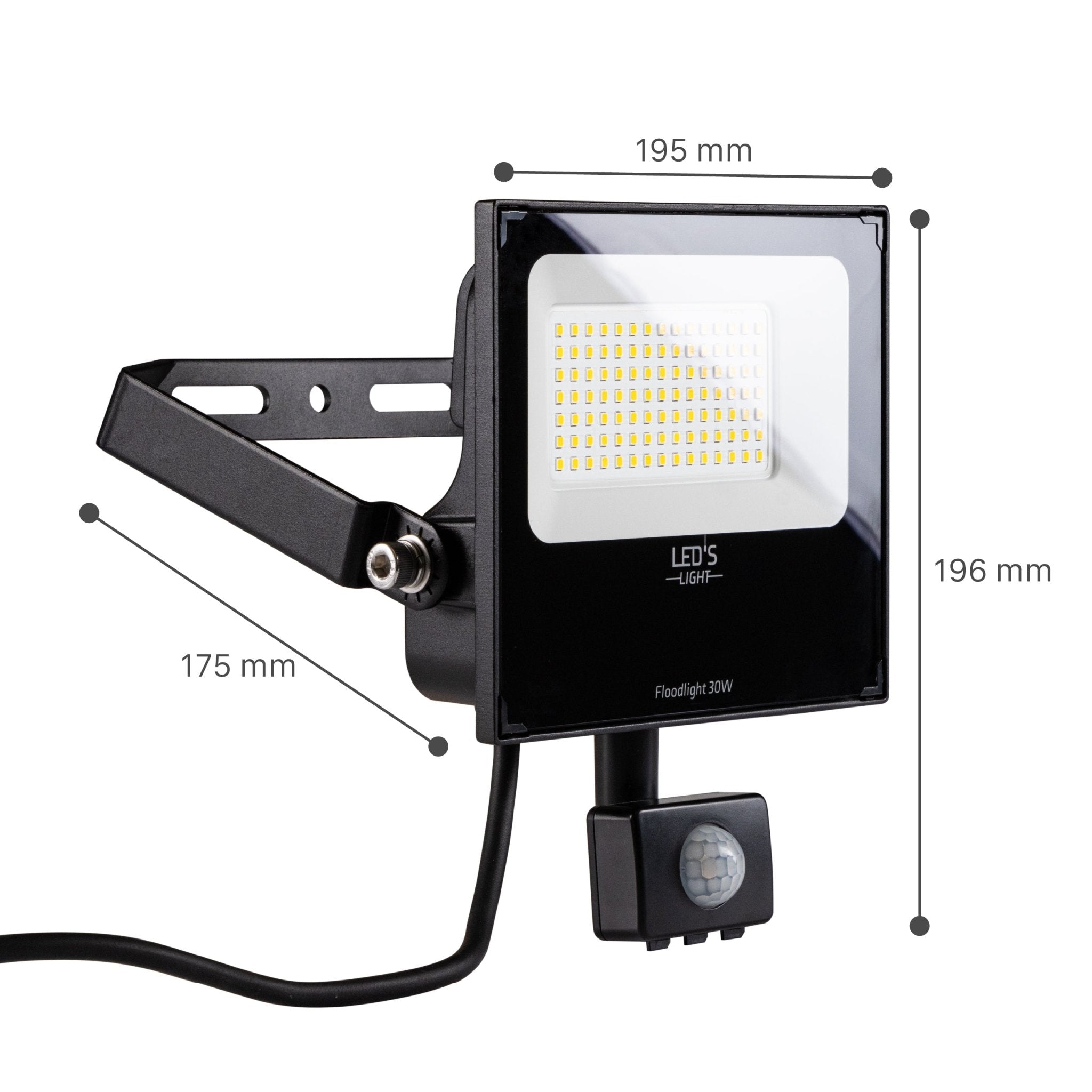 UltraFlood LED Schijnwerper 30W met Bewegingssensor en Daglichtsensor - Kantelbaar - 5400 Lumen - IP65 Schijnwerpers LED.nl