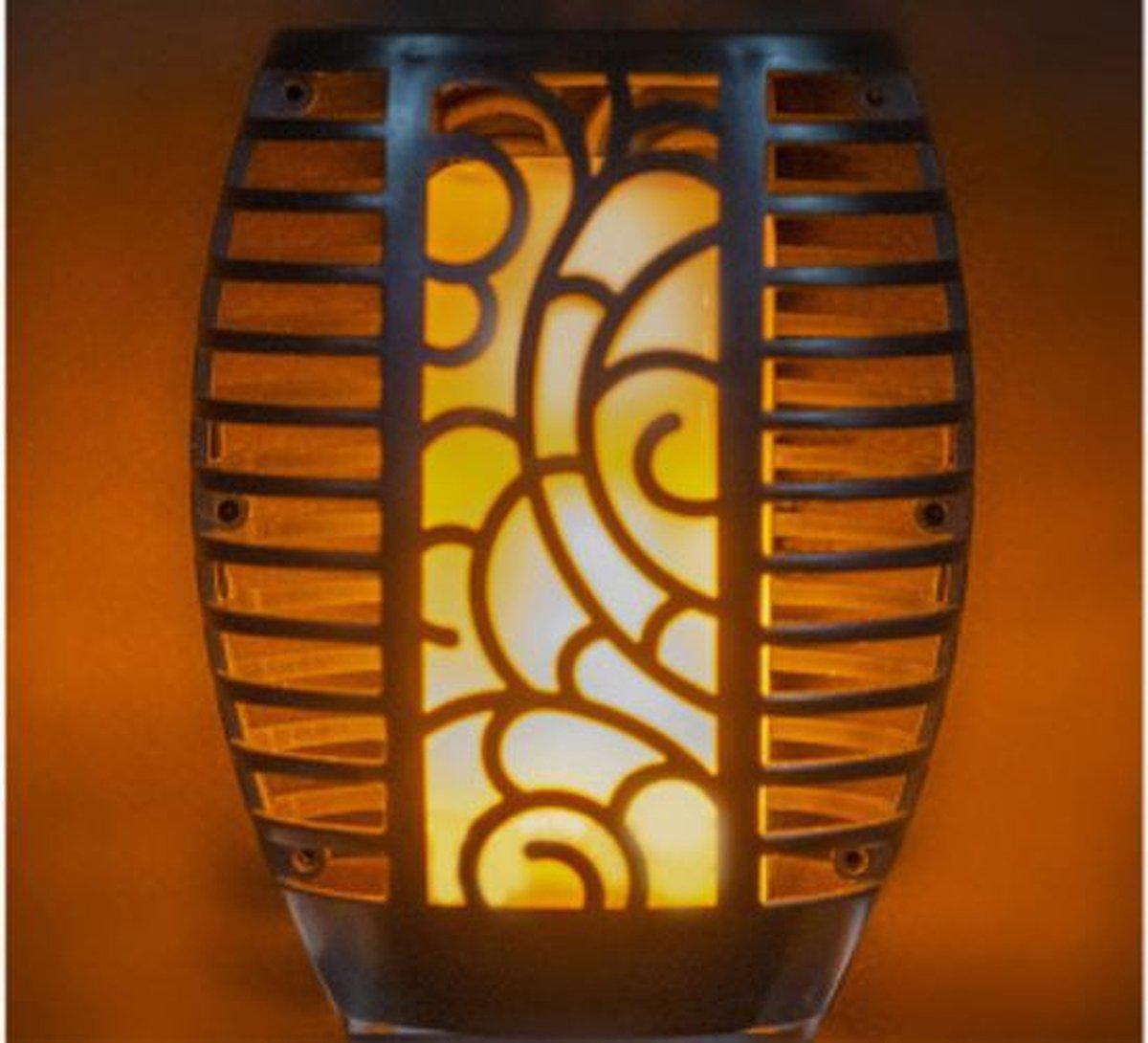 3in1 Solar Tuinlamp Fakkel met sensor - Priklamp, Wandlamp en tafellamp in 1 - 41 cm Buitenlampen LED.nl
