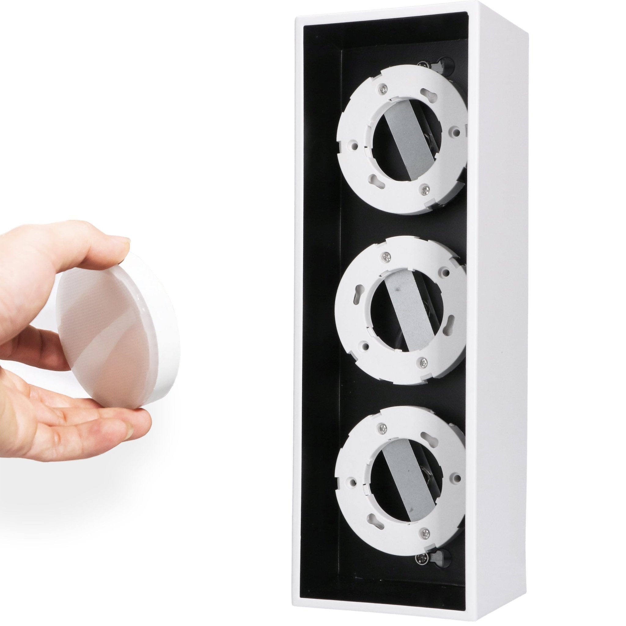 LED's Light Cube LED Plafondlamp - 3 lichtpunten - Draaibaar licht - Staal - 30 x 8 cm - Wit Plafondlampen LED.nl