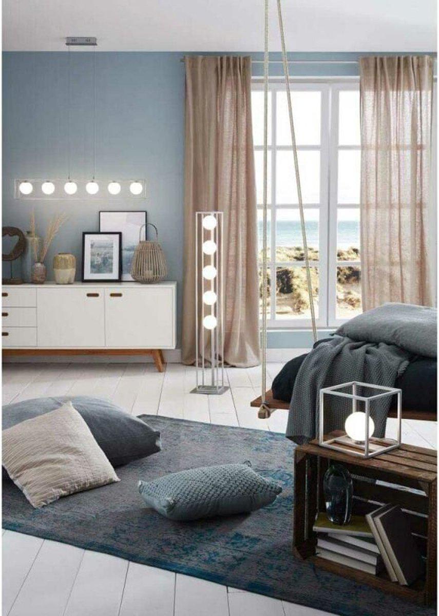 Deko-Hängelampe Esszimmer mit 6 Lichtpunkten – Höhenverstellbar – LED-Lampen inklusive – Silber - lidstore.shop