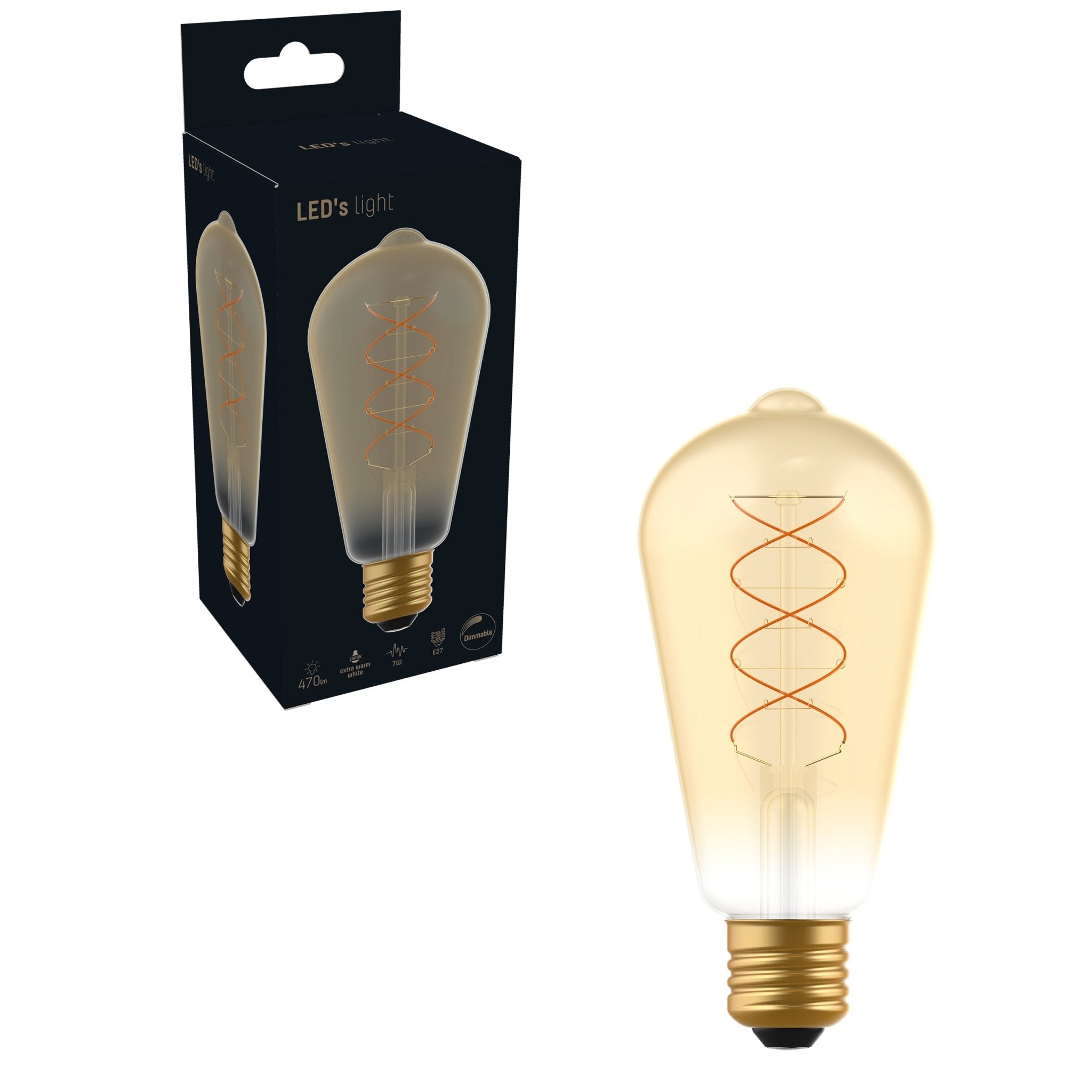 DecoDim LED Lamp Goud E27 - Dimbaar - Extra warm wit - ST64 Edison - 4W (25W) Decoratieve Lichtbronnen LED.nl