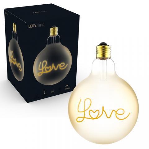 DecoDim Mega LED-Lampe mit Text E27 – Love – Dimmbar extra warmweiß – Globe - lidstore.shop
