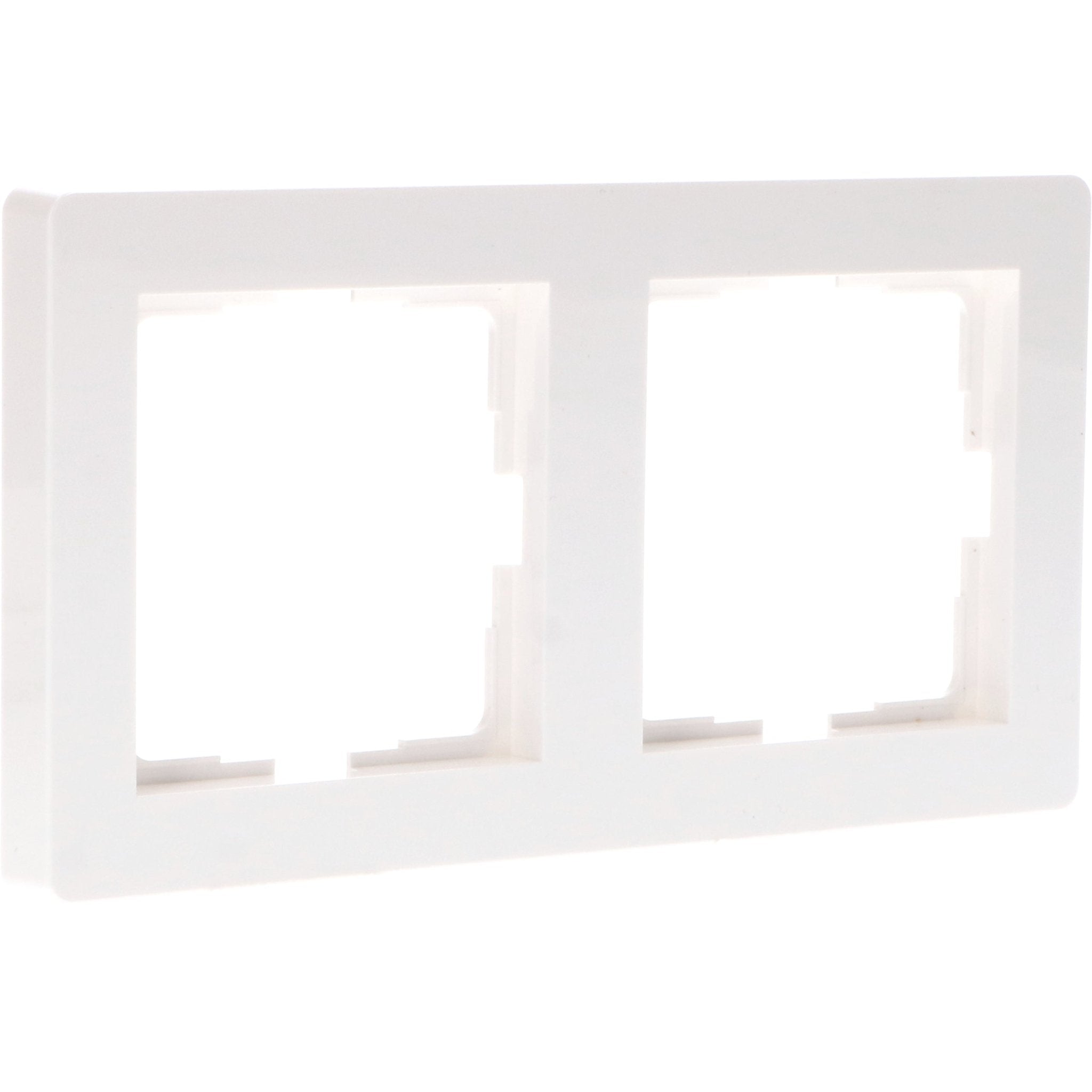 Dubbelframe voor wandcontactdoos - Universeel - 55 x 55 mm - Wit Stekkers LED.nl