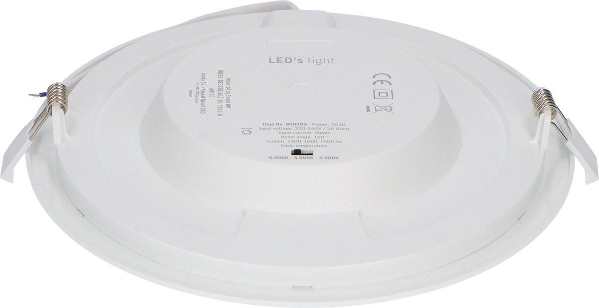 LED's Light Inbouw/Opbouw LED Plafondlamp Downlight - Dimbaar - 18W – 1820 lm – Ø240 mm – Zaagmaat Ø 220mm | CCT 3000K / 4000K / 6000K - Wit Plafondlampen LED.nl