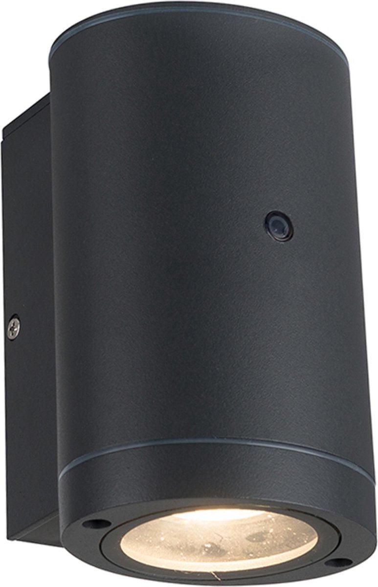 2 pack - LED's Light LED Buitenlamp met sensor - IP44 waterdicht - GU10 fitting - Model Bari - Antraciet Buitenlampen LED.nl