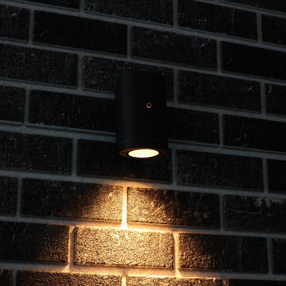 2 pack - LED's Light LED Buitenlamp met sensor - IP44 waterdicht - GU10 fitting - Model Bari - Antraciet Buitenlampen LED.nl