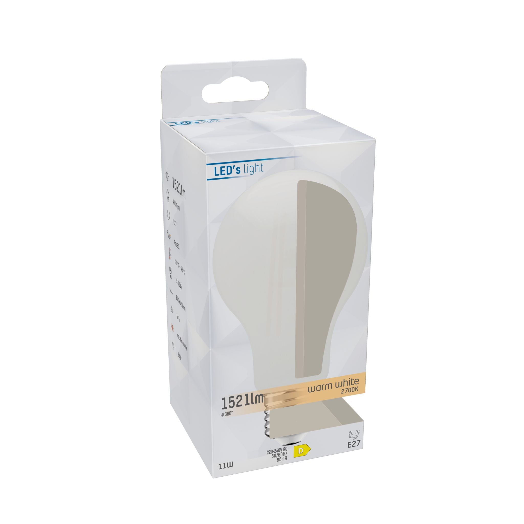 LED Lamp melk glas E27 - 11W vervangt 100W - 1521 lm - Warm wit LED Filament Lampen LED.nl