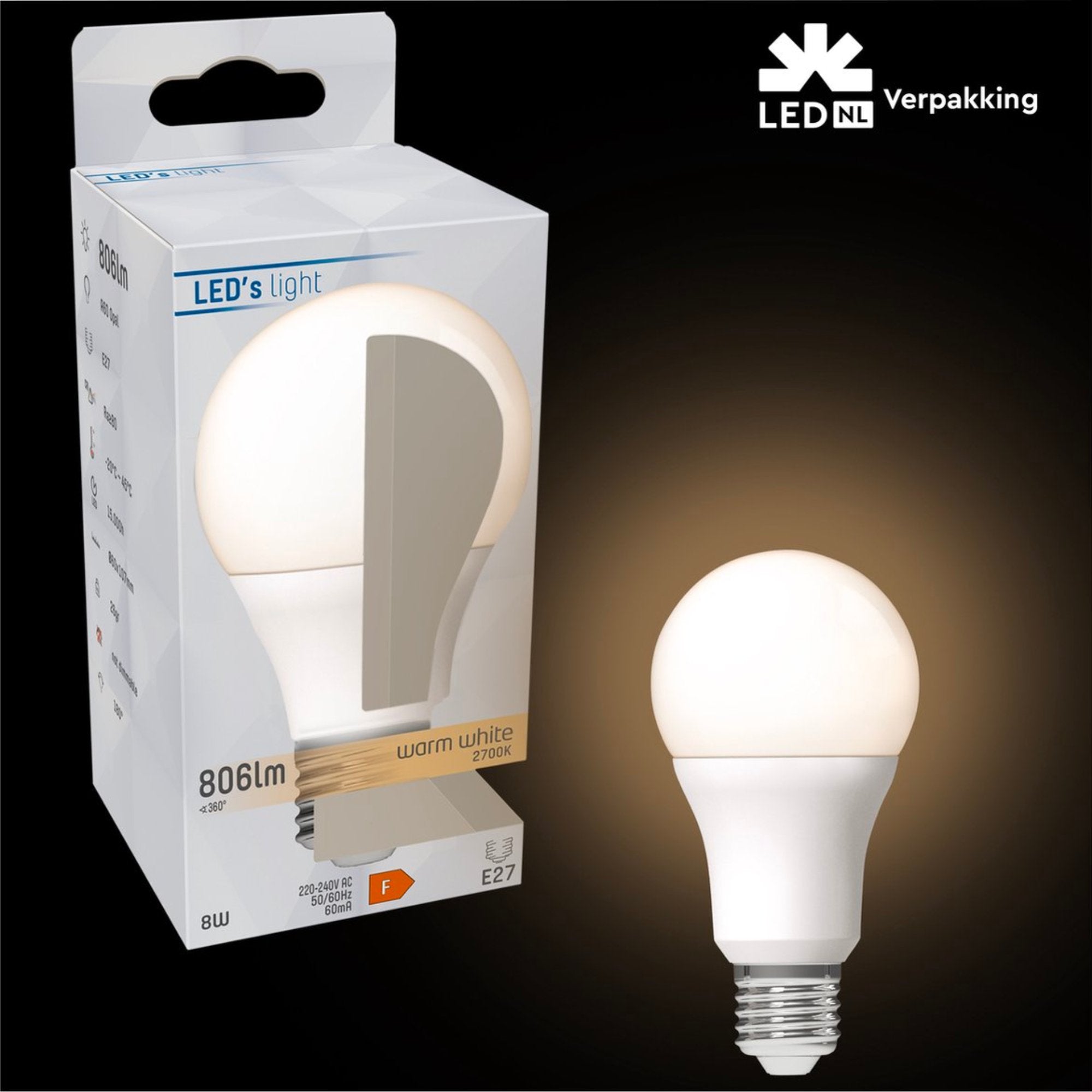 LED Lamp E27 - Mat - Warm wit - 13W vervangt 100W Lichtbronnen LED.nl