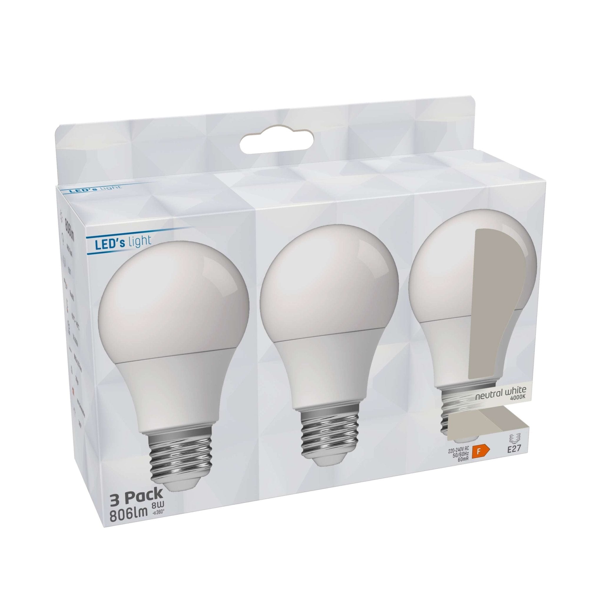 LED Lampen E27 - 806 lm - Koud wit licht - 3 lampen Lichtbronnen LED.nl