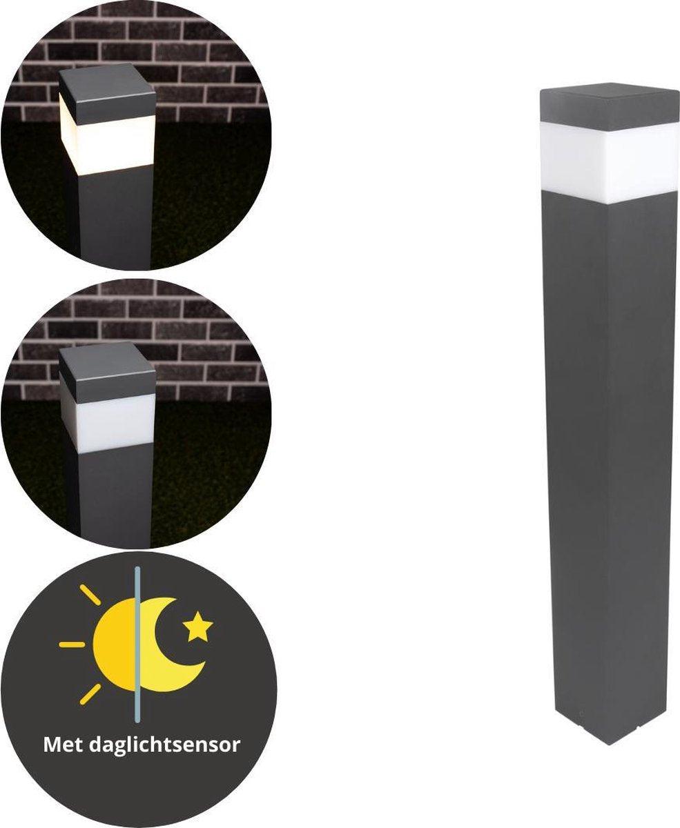 LED Lantaarnpaal Mat met E27 fitting - IP44 - Sora - 76 cm - Grijs Lantaarns LED.nl