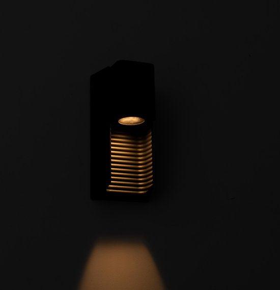 2 pack - LED Muurlamp buiten met GU10 fitting - Strepen - Rimini - IP44 - Antraciet Wandlampen LED.nl