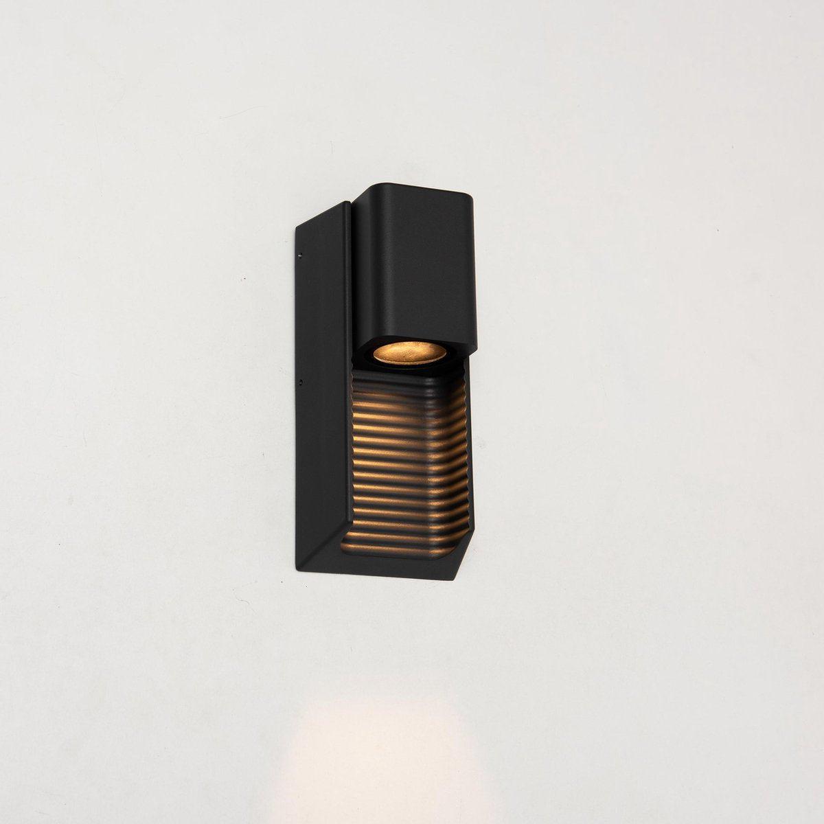 2 pack - LED Muurlamp buiten met GU10 fitting - Strepen - Rimini - IP44 - Antraciet Wandlampen LED.nl