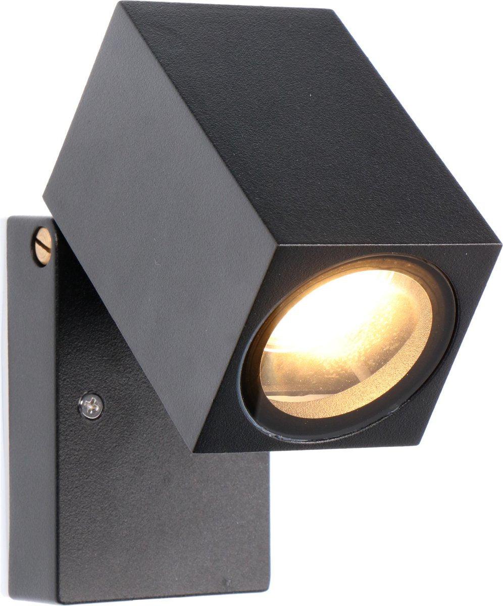 3 pack - LED's Light Kantelbare LED Buitenlamp - GU10 fitting - IP44 - Zwart - Model Lucca Spotjes LED.nl