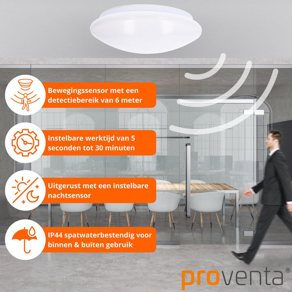 LED's Light Plafondlamp met Sensor 1100 - Daglicht en bewegingsdetectie - Ø 33 cm Plafondlampen LED.nl