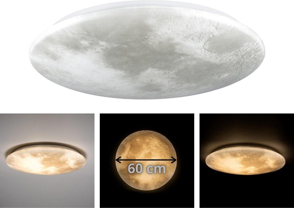 LED's Light Maan Plafondlamp voor de Slaapkamer - Dimbaar met afstandsbediening - 60 cm Plafondlampen LED.nl