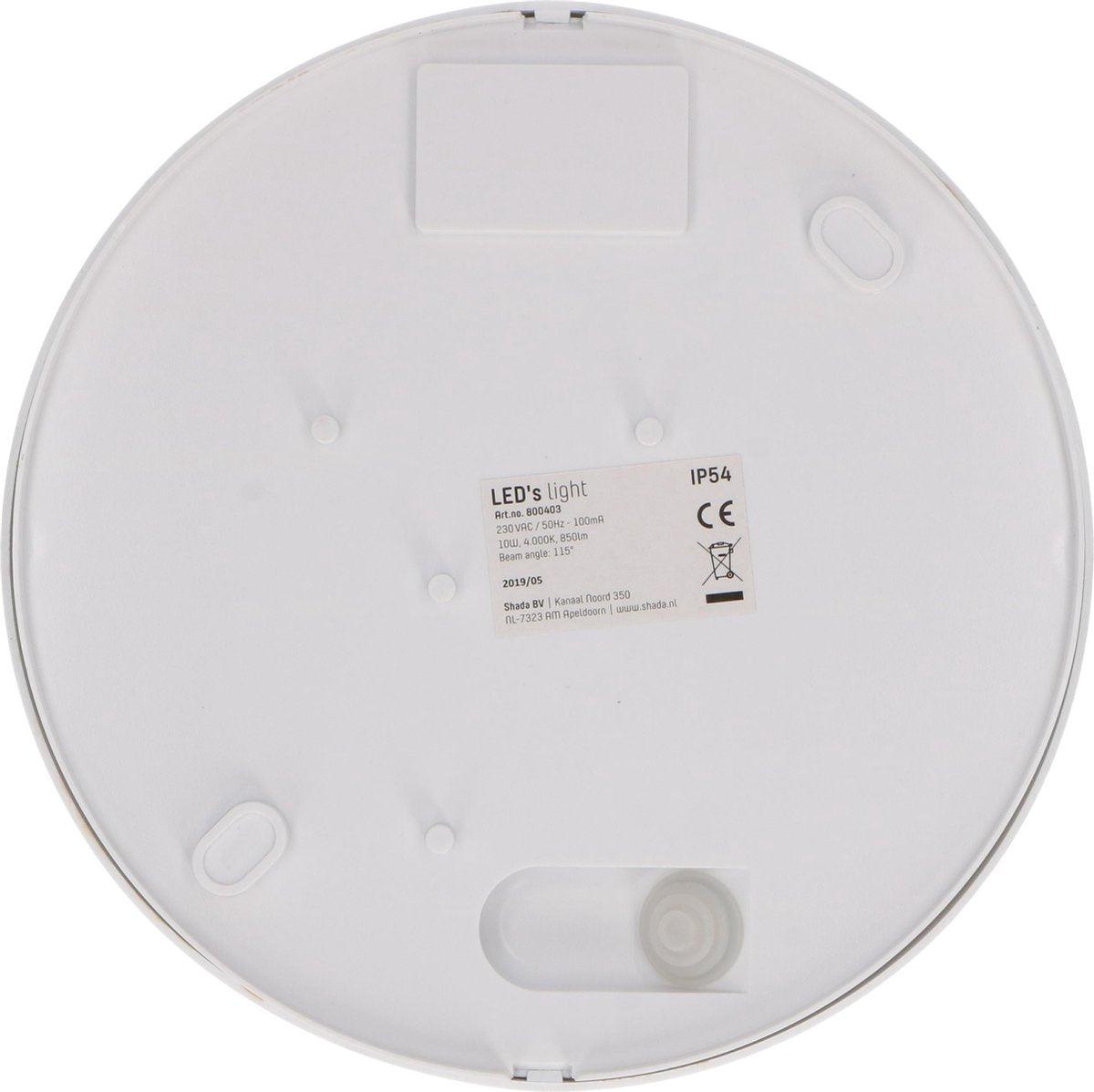 LED Plafondlamp voor buiten - Rond 21 cm - Koud wit licht - IP54 - 10W Plafondlampen LED.nl