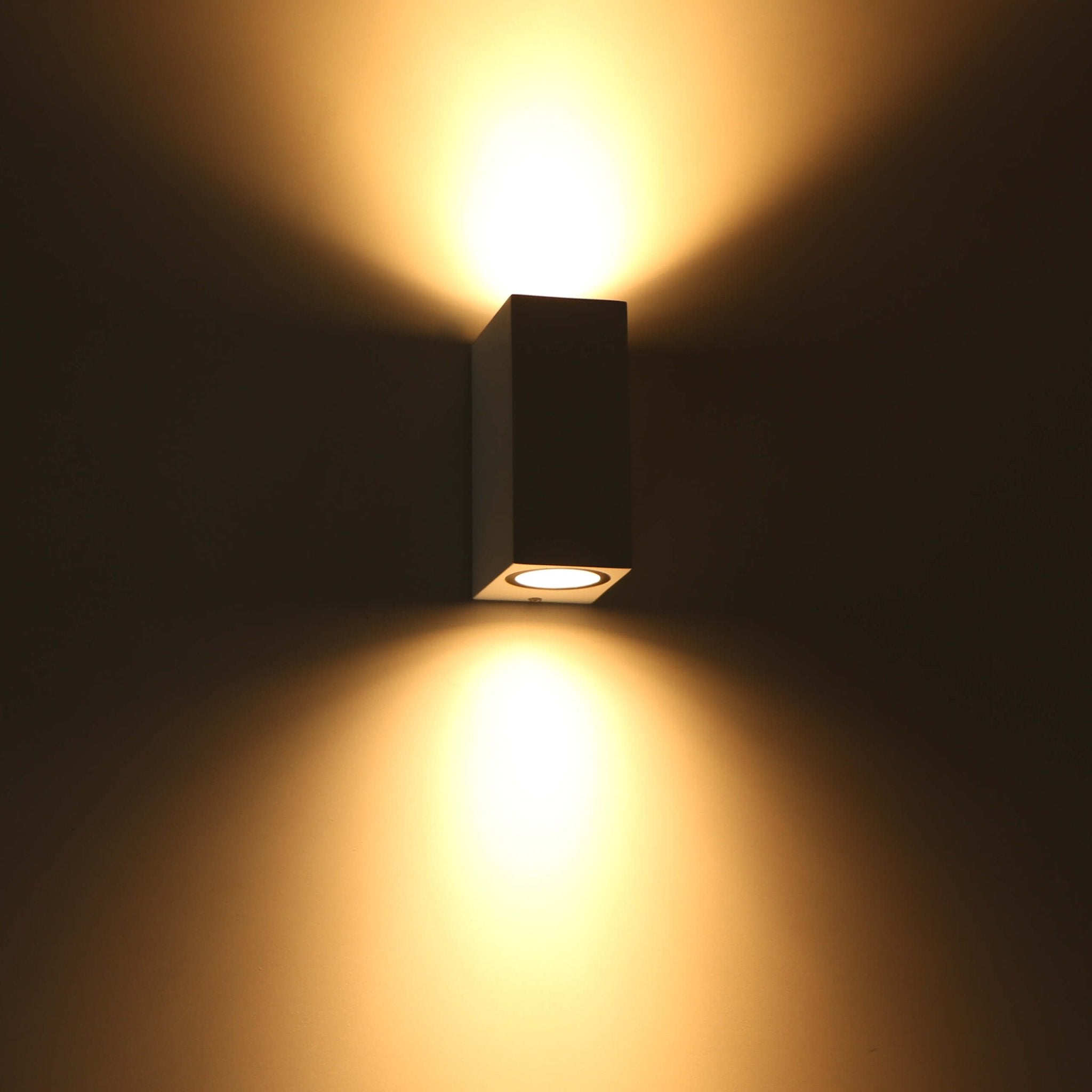 NØRD Up&Down - LED's Light LED Buitenlamp met GU10 fitting - Rechthoek - IP44 - Wit - Model Milaan Wandlampen LED.nl