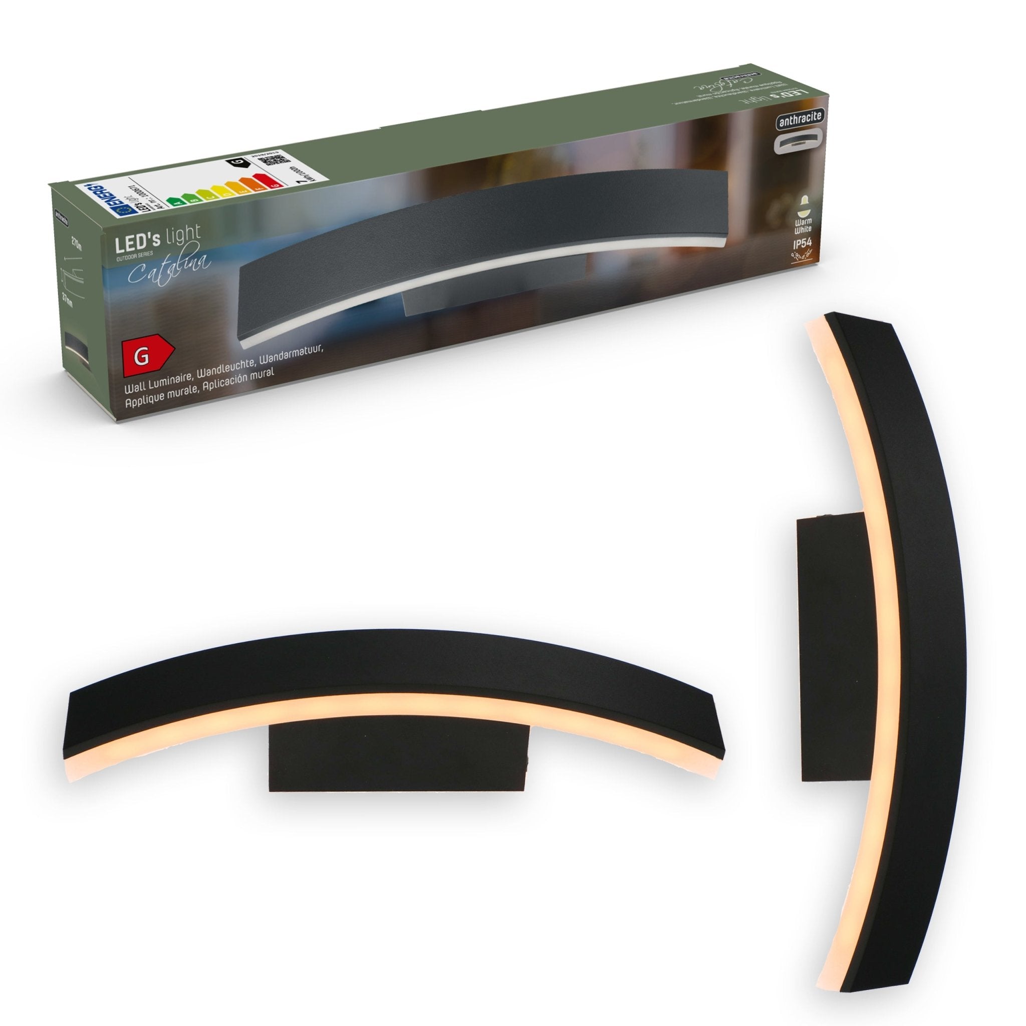 LED's Light Wandlamp Buiten - Model Todi - Draaibaar - Rondom warm wit licht - IP54 - Antraciet Wandlampen LED.nl