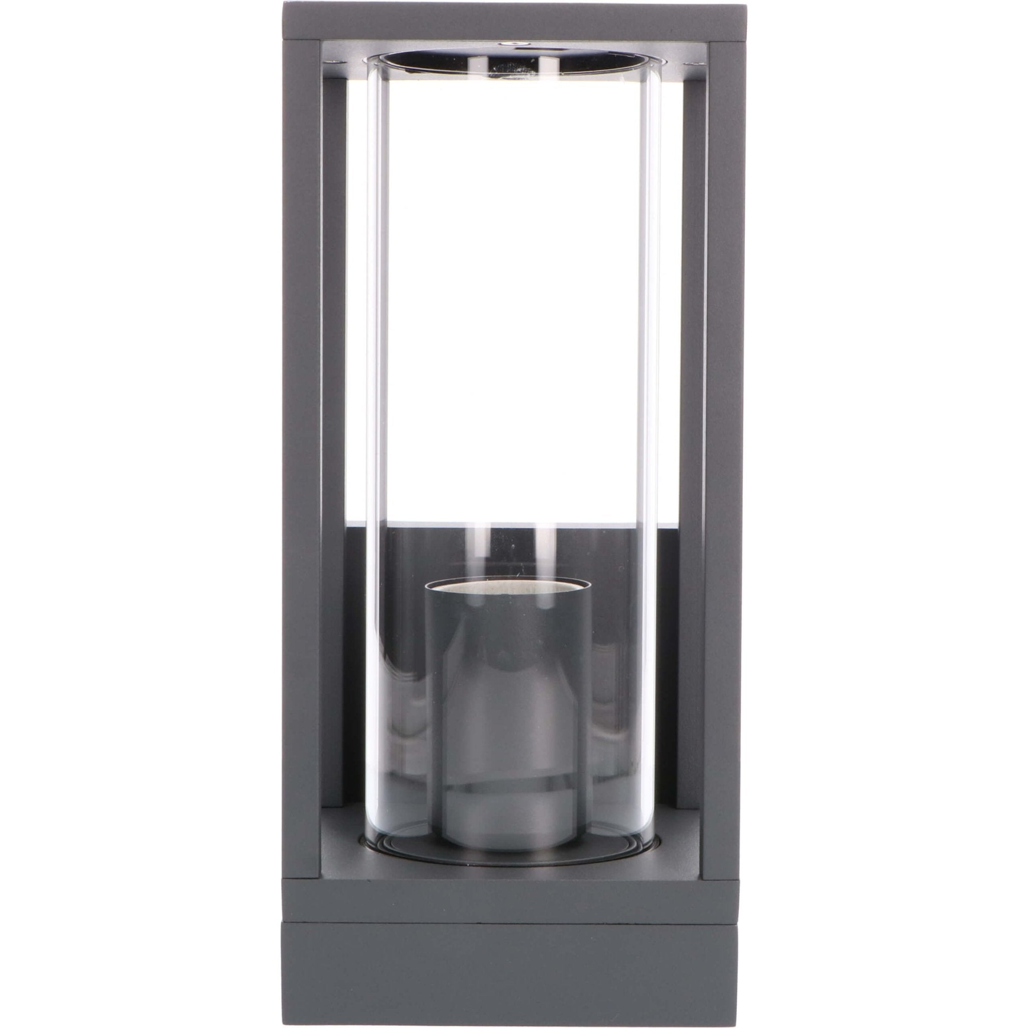 LED's Light LED Wandlamp met glazen ruiten - Rechthoek - E27 fitting - IP44 - Antraciet Wandlampen LED.nl