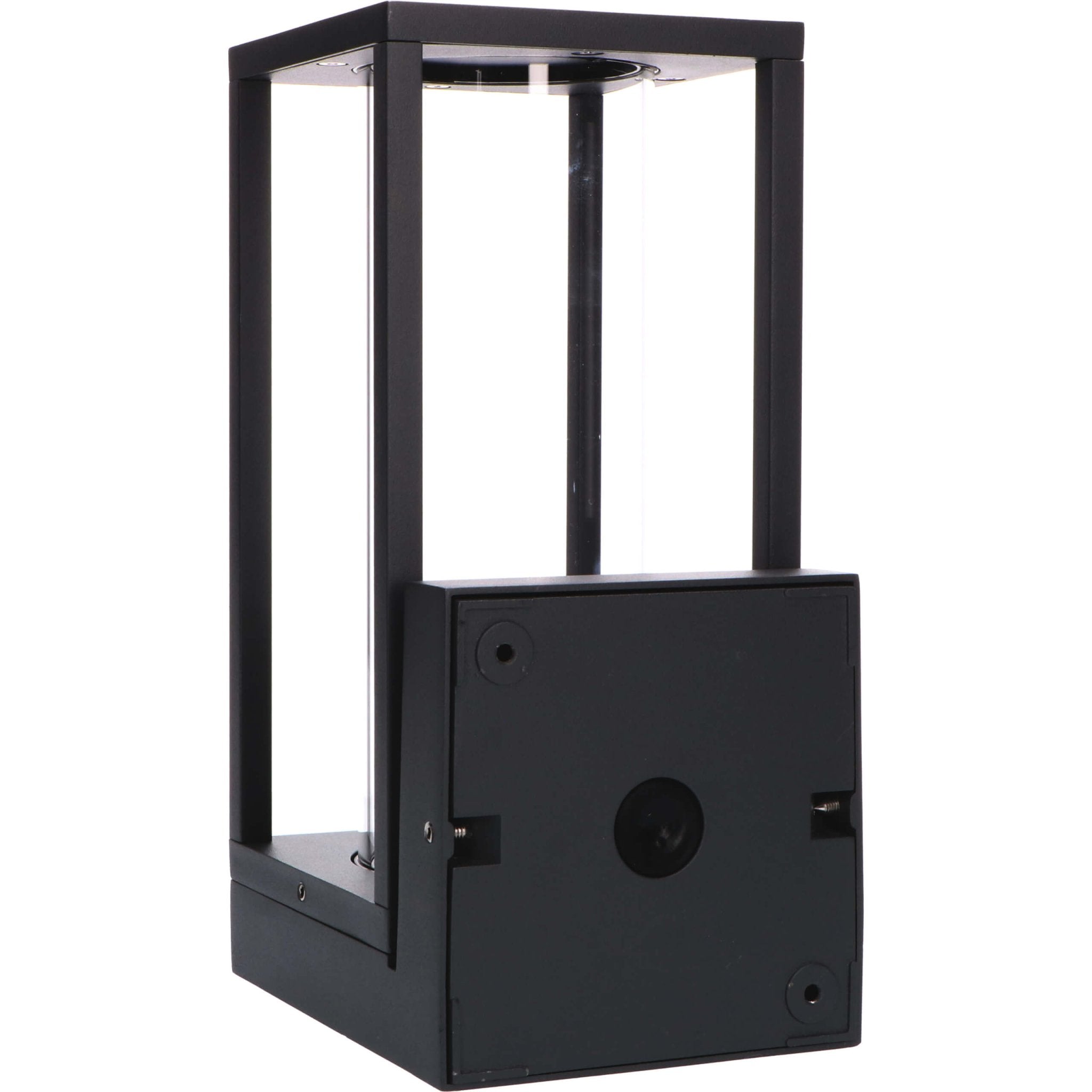 LED's Light LED Wandlamp met glazen ruiten - Rechthoek - E27 fitting - IP44 - Zwart Wandlampen LED.nl