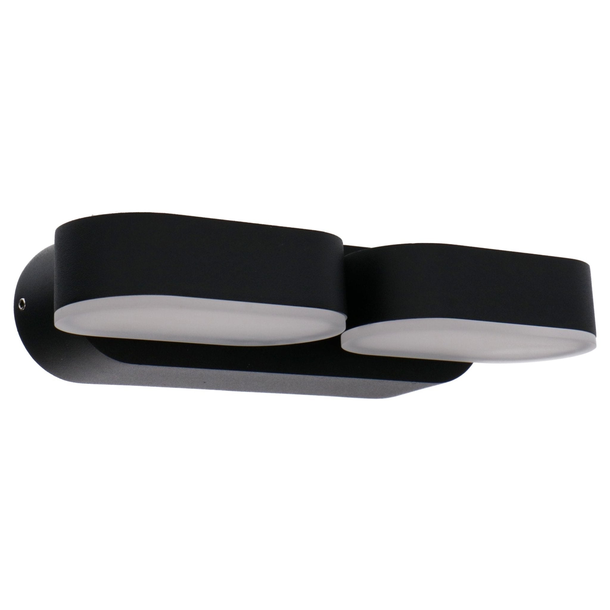2 pack LED's Light Dubbele LED Buitenlamp - Model Rieti - Warm wit - IP44 waterbestendig - Zwart Wandlampen LED.nl