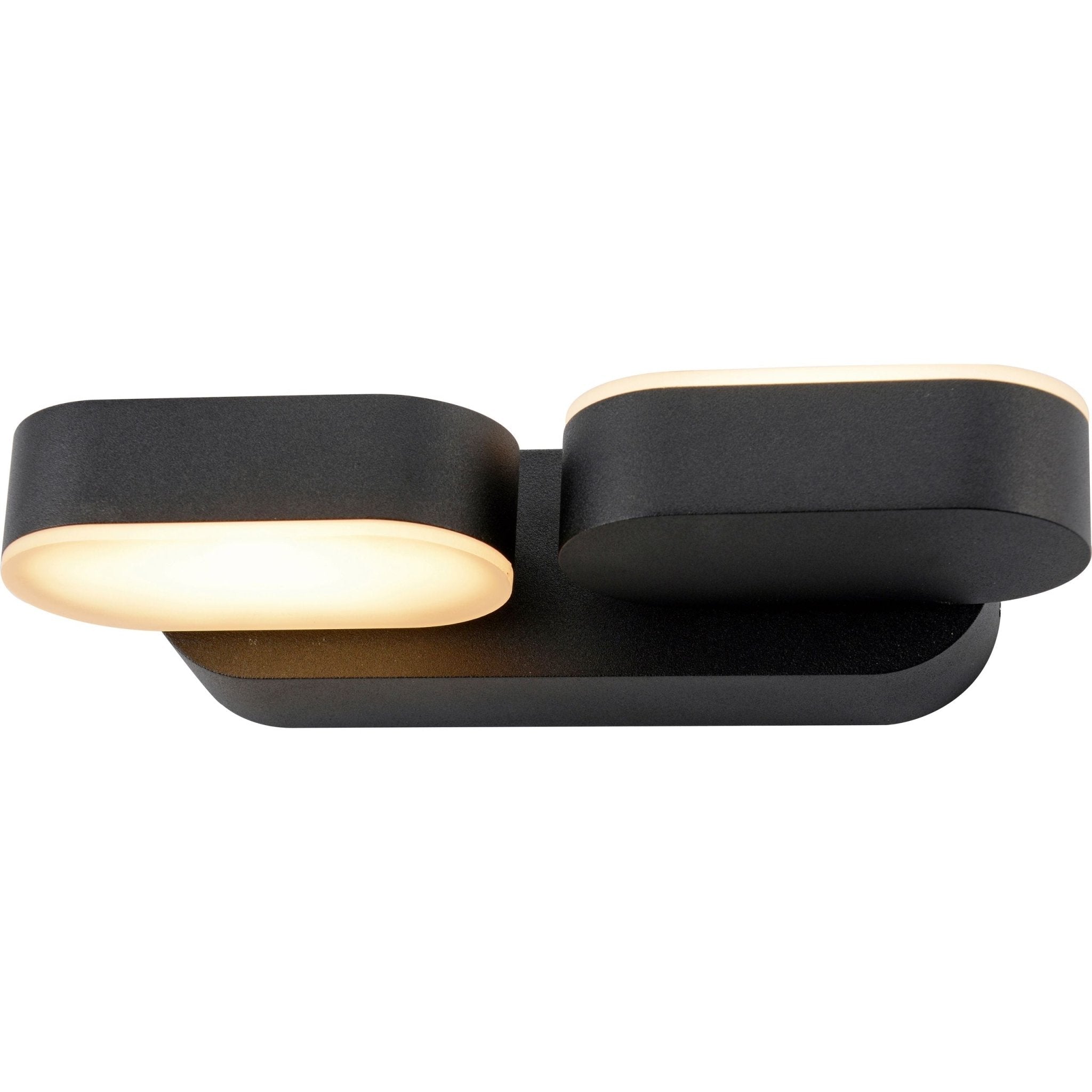 2 pack LED's Light Dubbele LED Buitenlamp - Model Rieti - Warm wit - IP44 waterbestendig - Zwart Wandlampen LED.nl