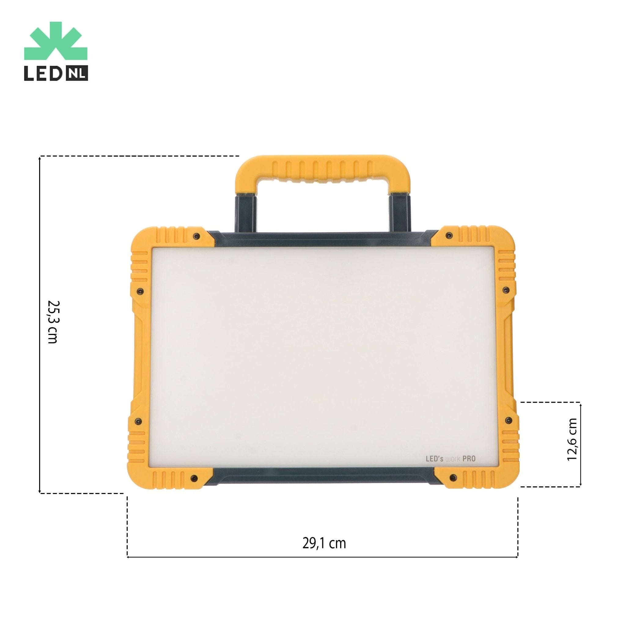Oplaadbare Premium LED bouwlamp 30W – Zowel op netstroom als accu te gebruiken – Dimbaar in 3 standen – 3000 lumen – IP54 Bouwlampen LED.nl