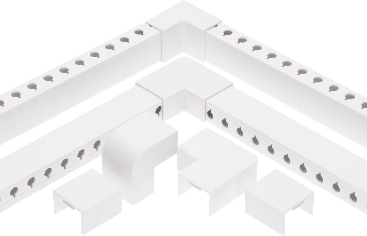 OrgaNice Kabelgoten Set - Zelfklevende organiser voor Bureau & TV - Wit Snoeren LED.nl