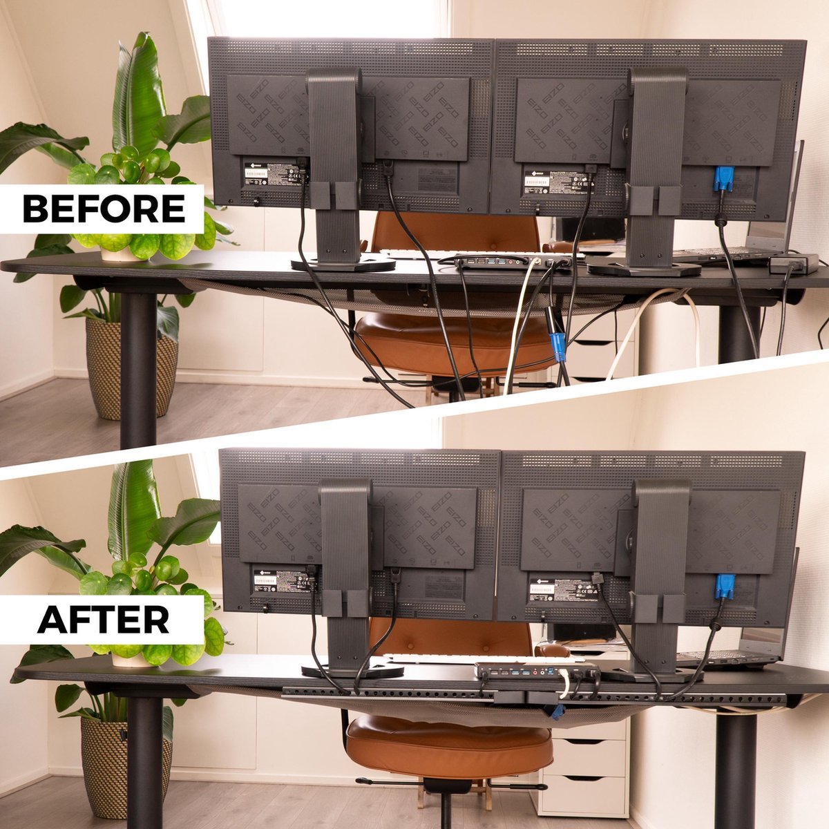OrgaNice Kabelgoten Set - Zelfklevende organiser voor Bureau & TV - Wit Snoeren LED.nl