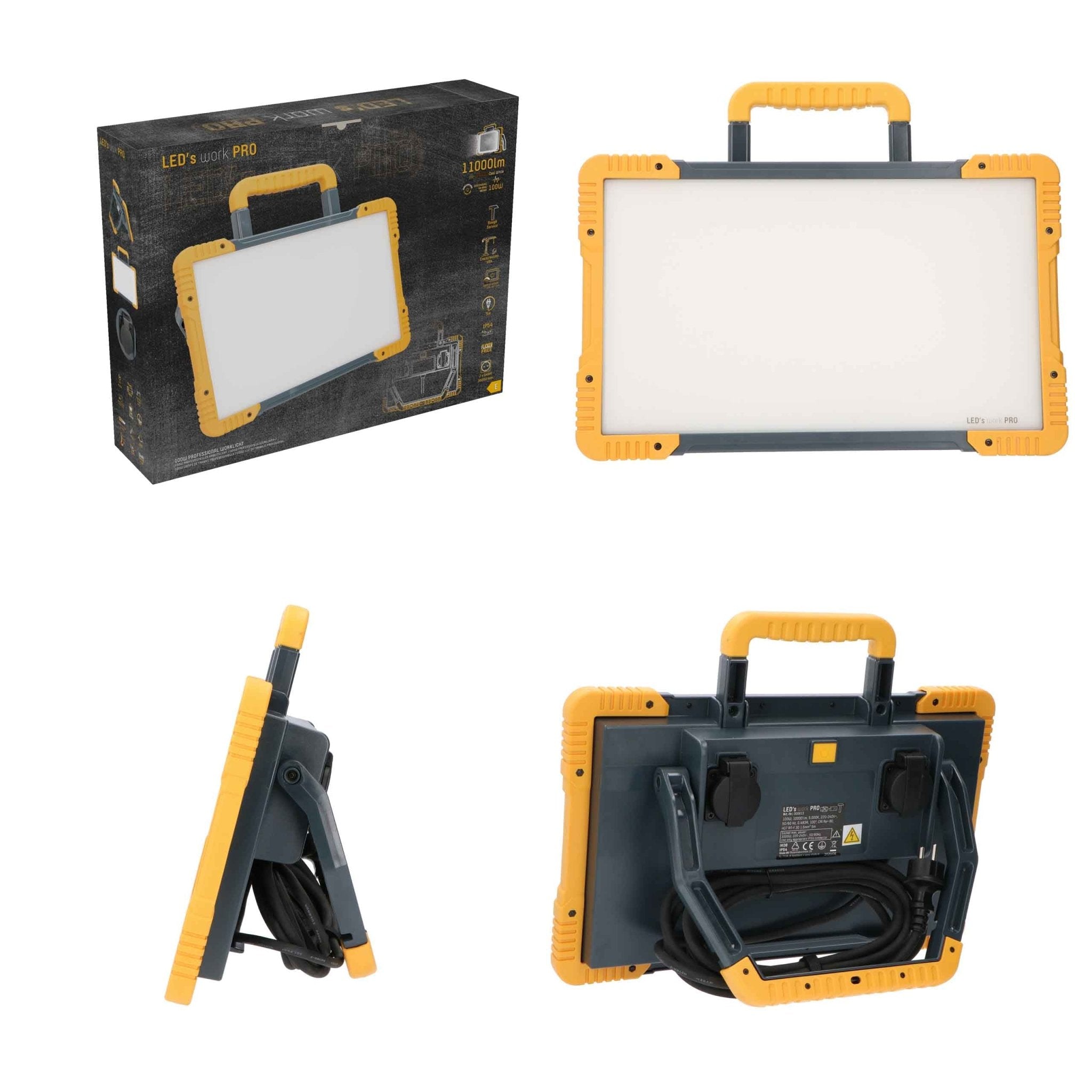 LED's Work Premium LED Werklamp 11000 - 5 meter kabel - Rough Service Tested - IP54 waterdicht - 100W Bouwlampen LED.nl
