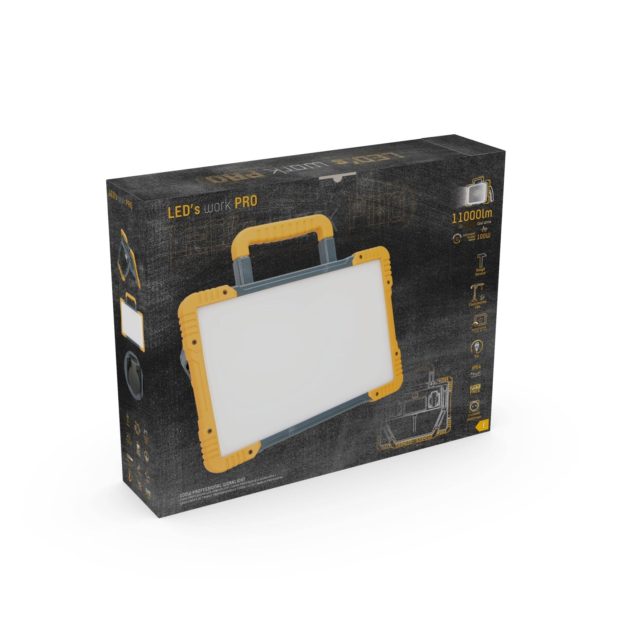 LED's Work Premium LED Werklamp 11000 - 5 meter kabel - Rough Service Tested - IP54 waterdicht - 100W Bouwlampen LED.nl