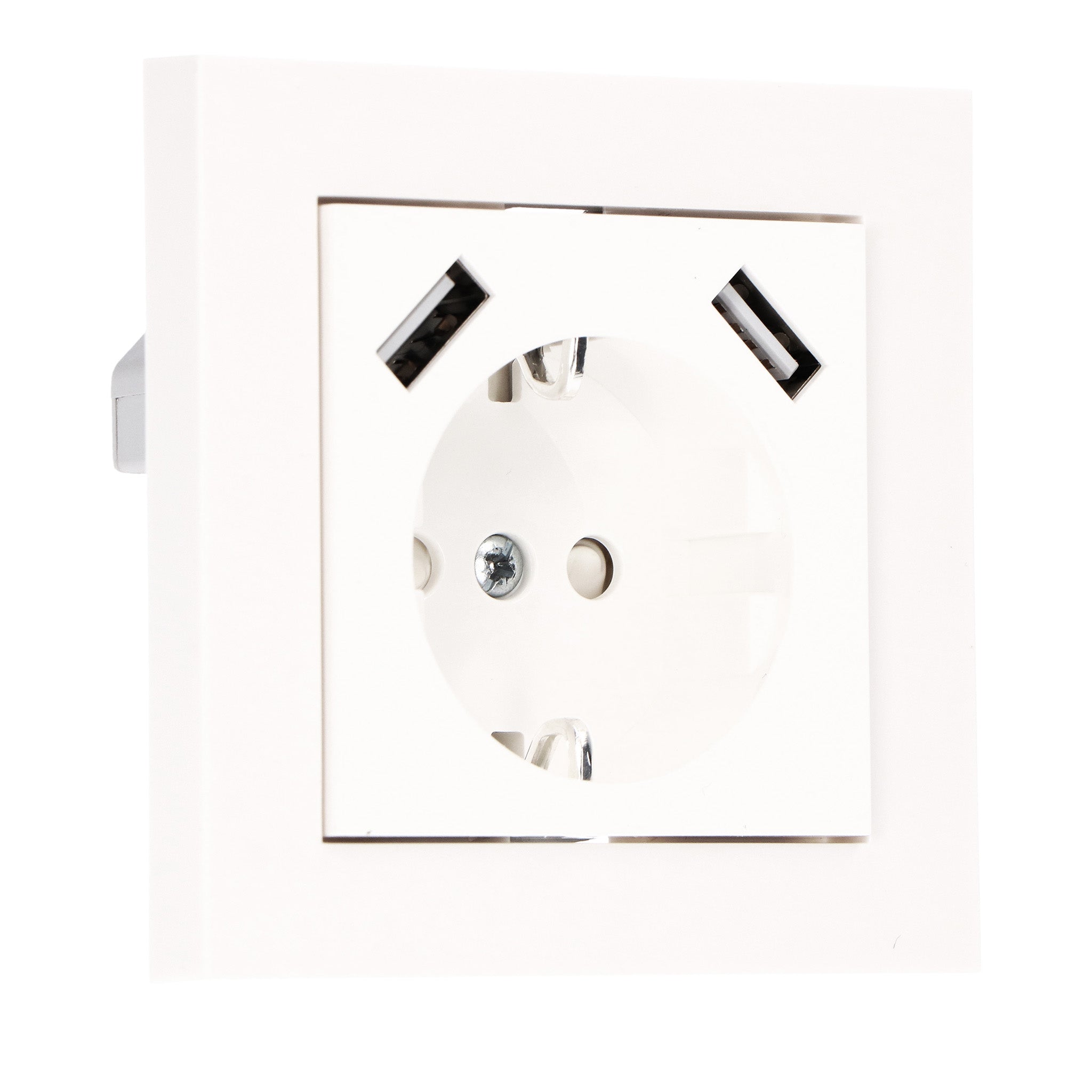 ProCharge Wandcontactdoos met 2 USB snelladers - Universeel - Wit - RAL9010 Stekkers LED.nl