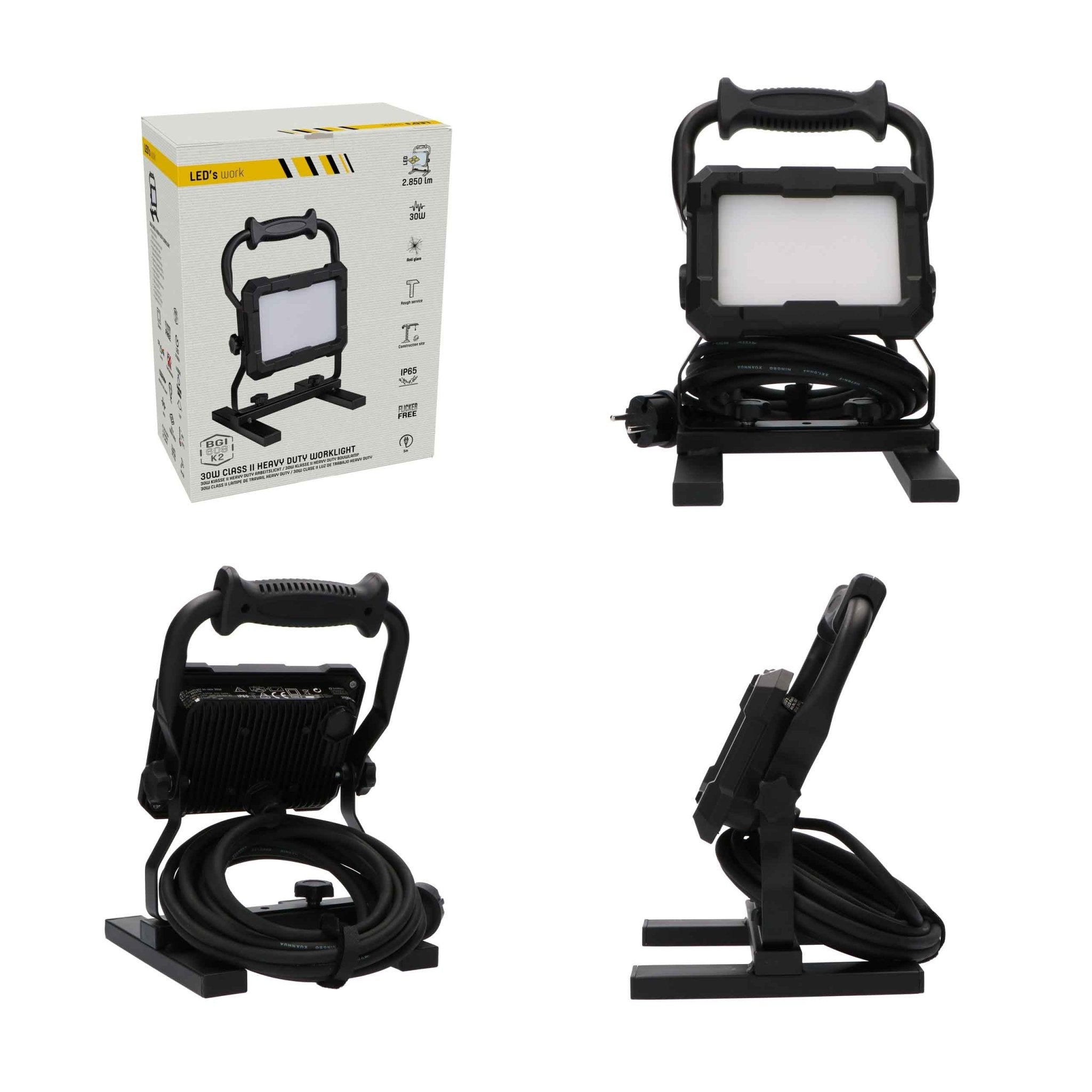 LED's Work Professionele LED Bouwlamp 2850 - Rough Service Tested - 5 meter snoer - 30W - IP65 Bouwlampen LED.nl