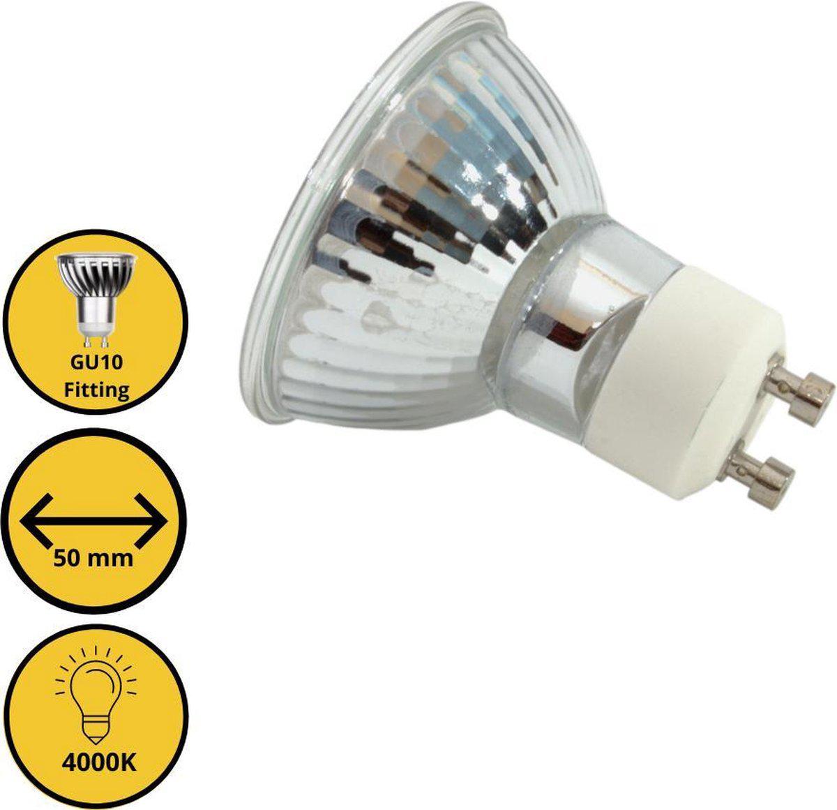 Proventa Longlife LED GU10 Reflectorlamp - Koud wit - MR16 - 1 x LED spot met GU10 fitting Reflectorlampen LED.nl