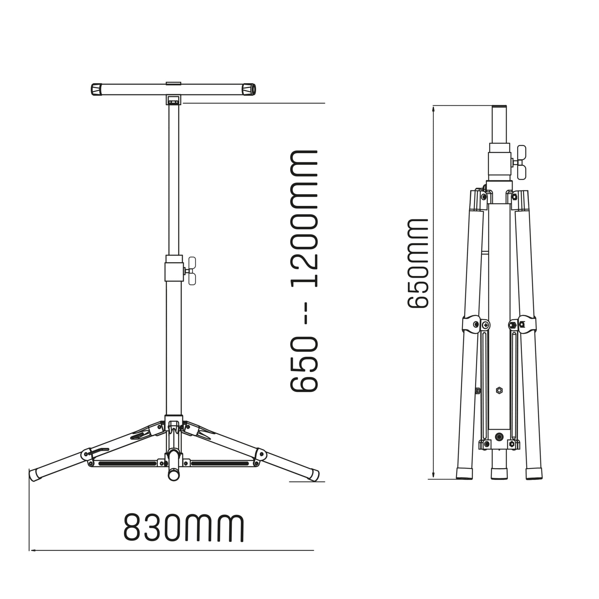 LED's Work Bouwlamp op Statief 1500 - In hoogte verstelbaar tot 120 cm en draaibaar - Lichtgewicht - 20W Bouwlampen Led.nl