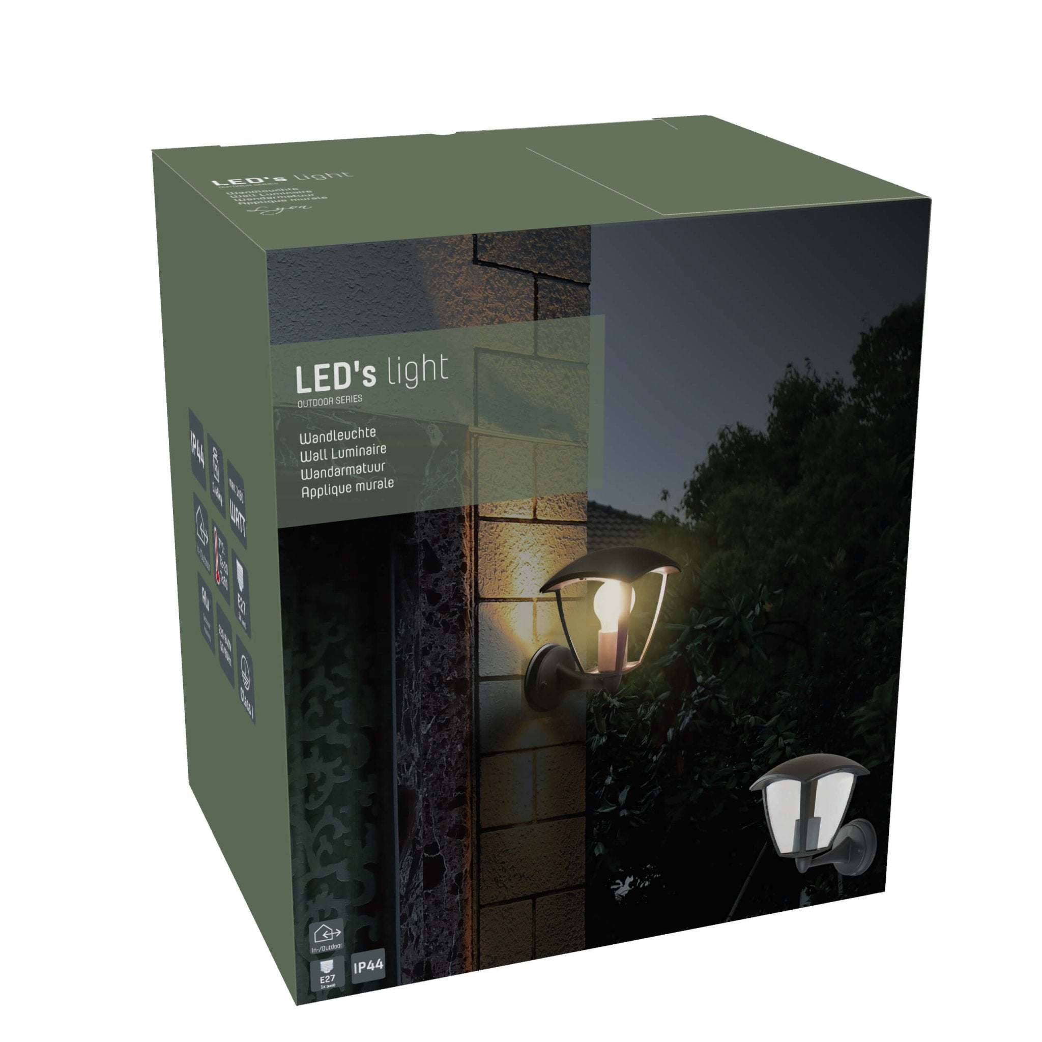 3 pack Retro LED Wandlamp met E27 fitting - Jesi - IP44 - Zwart Wandlampen LED.nl