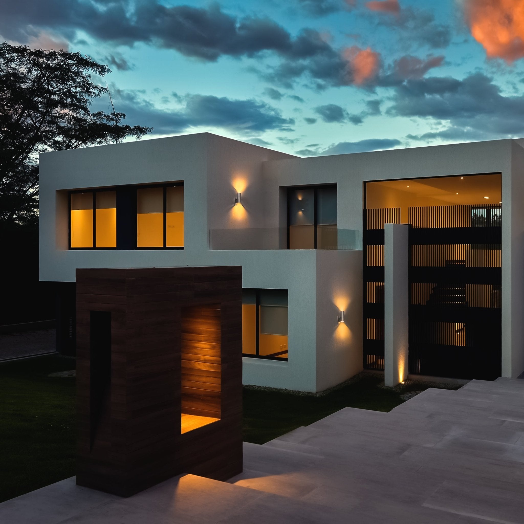 LED's Light RVS LED Buitenlamp met Bewegingssensor - 2 lichts up & down - IP44 - Zilver Buitenlampen LED.nl