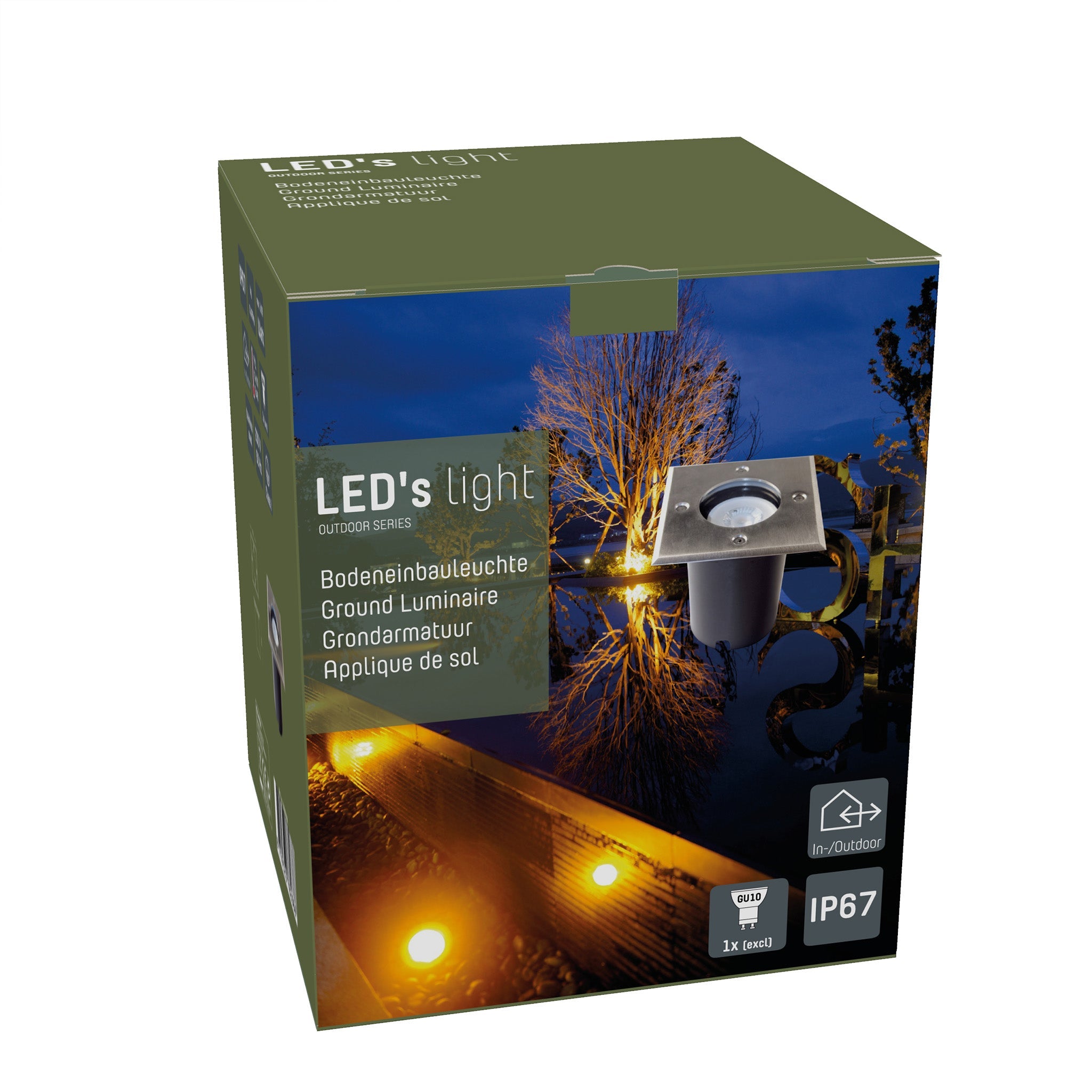 LED's Light RVS LED Grondspot inbouw vierkant - Voor oprit en tuin - IP67 waterdicht - Zilver Grondspotjes LED.nl