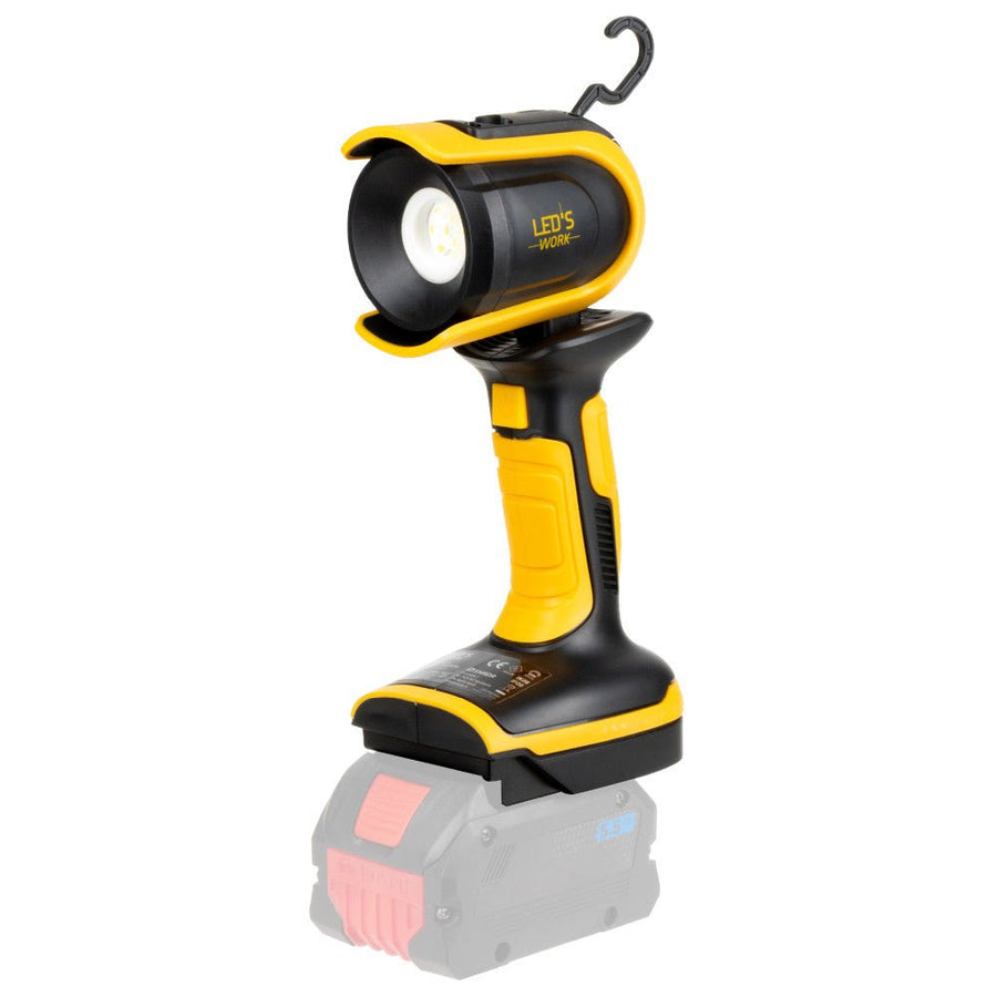 LED-Arbeitsleuchte mit 18-V-Akku, inkl. Adapter für Elektrowerkzeuge – 5 W, 500 lm, 5000 K – IP20, IK08 - lidstore.shop