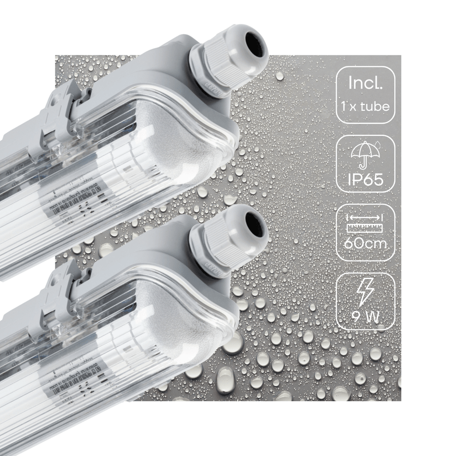 2er-Pack – LED-Leuchtstoffröhre, 60 cm, 1080 lm, 9 W, 4000 K - lidstore.shop