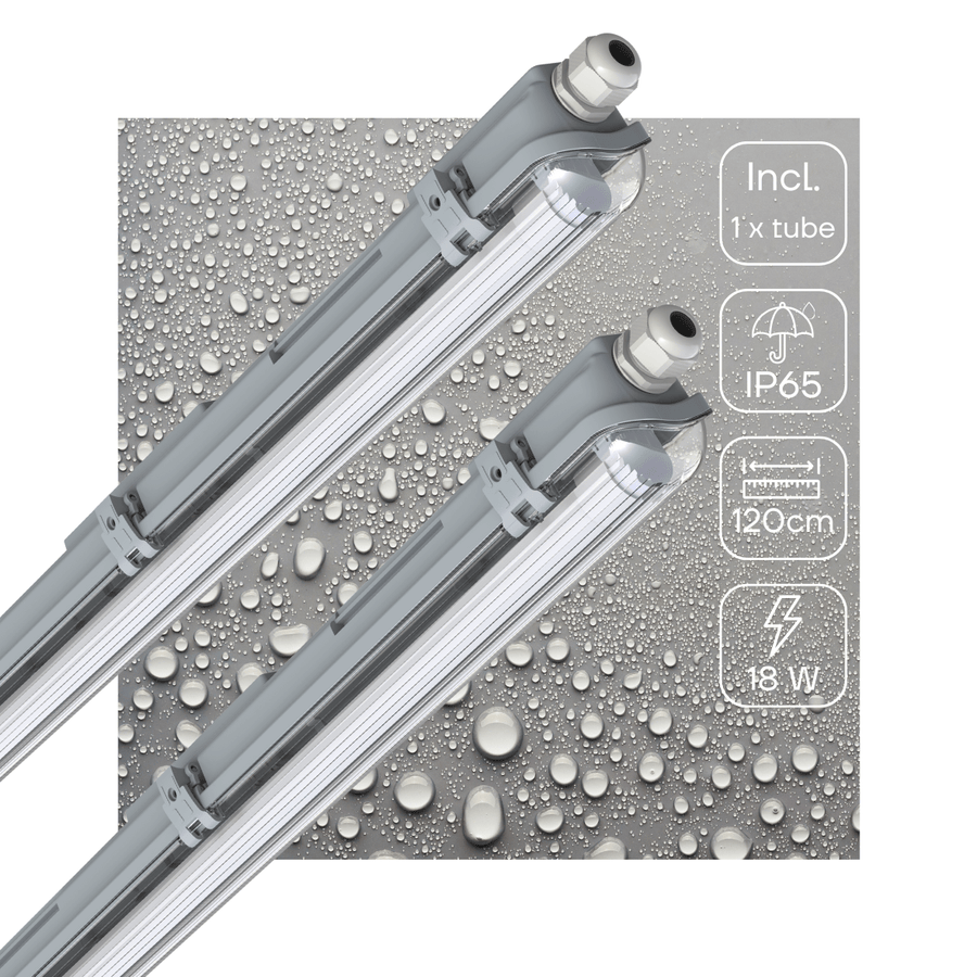 2er-Pack – LED-Leuchte, TL-Leuchte mit Lampe, 120 cm – Kaltweißes Licht 6500 K – Wasserdicht – Komplettset - lidstore.shop