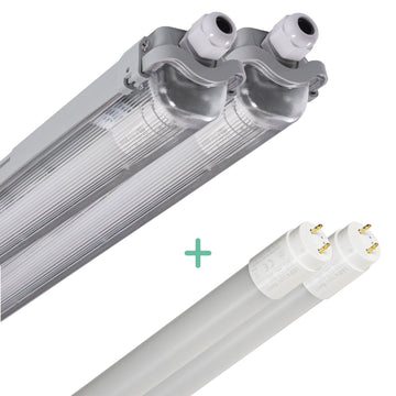 2er-Pack – LED-Leuchte, TL-Leuchte mit Lampe, 150 cm, kaltweißes Licht 6500 K, wasserdicht, Komplettset - lidstore.shop