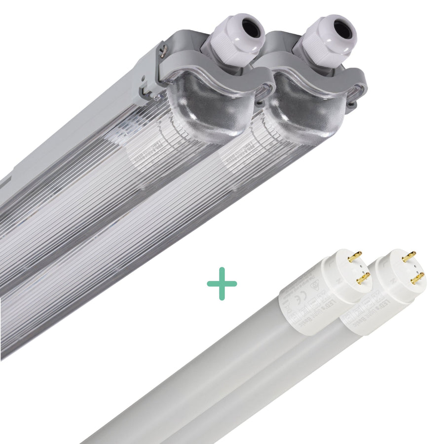 2er-Pack – LED-Leuchte, TL-Leuchte mit Lampe, 150 cm, kaltweißes Licht 6500 K, wasserdicht, Komplettset - lidstore.shop