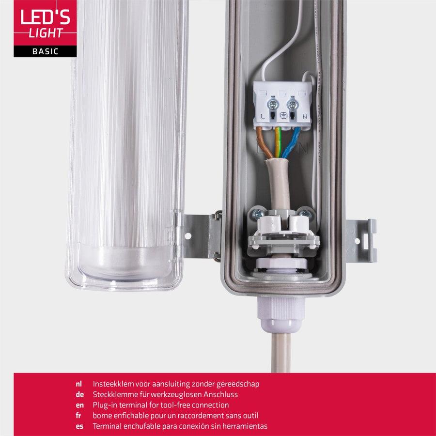 2er-Pack – LED-Leuchte, TL-Leuchte mit Lampe, 150 cm, kaltweißes Licht 6500 K, wasserdicht, Komplettset - lidstore.shop