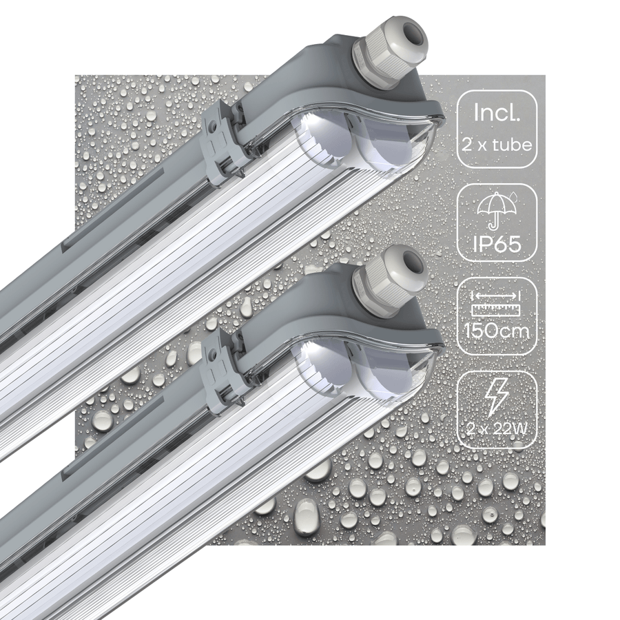 2er-Pack – LED-Doppelleuchte mit Leuchtstoffröhren, 150 cm – 5760 lm - lidstore.shop
