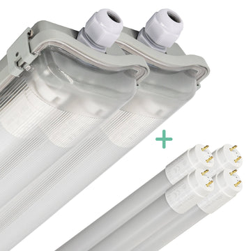 2er-Pack – LED-Doppelleuchte, 60 cm – Komplett mit 2 LED-Leuchtstoffröhren (60 cm) – 2160 lm - lidstore.shop