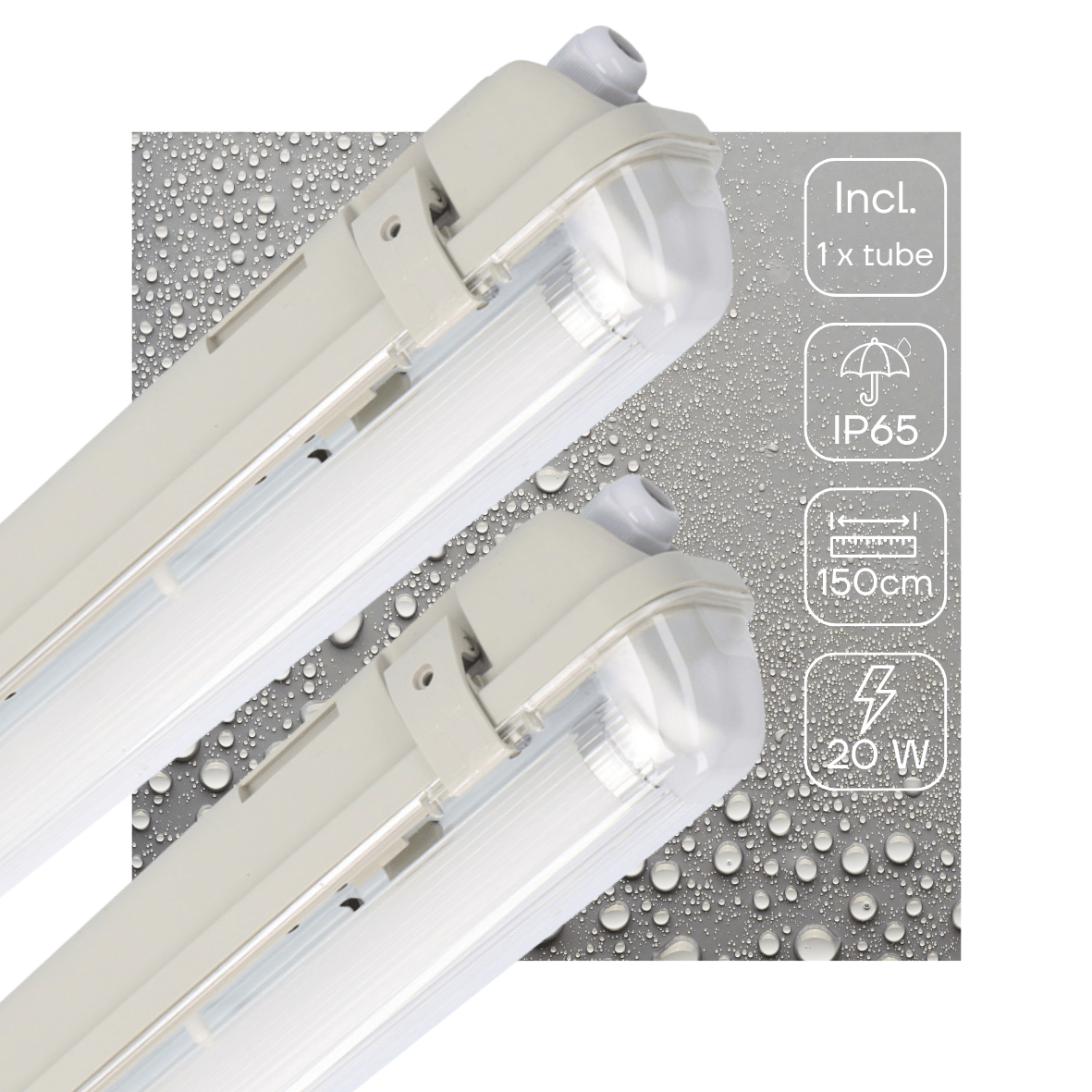 2 PACK - LED's Light LED TL lamp met sensor 150 cm - Bewegingssensor en nachtsensor - Waterdicht - 3100 lm LED.nl