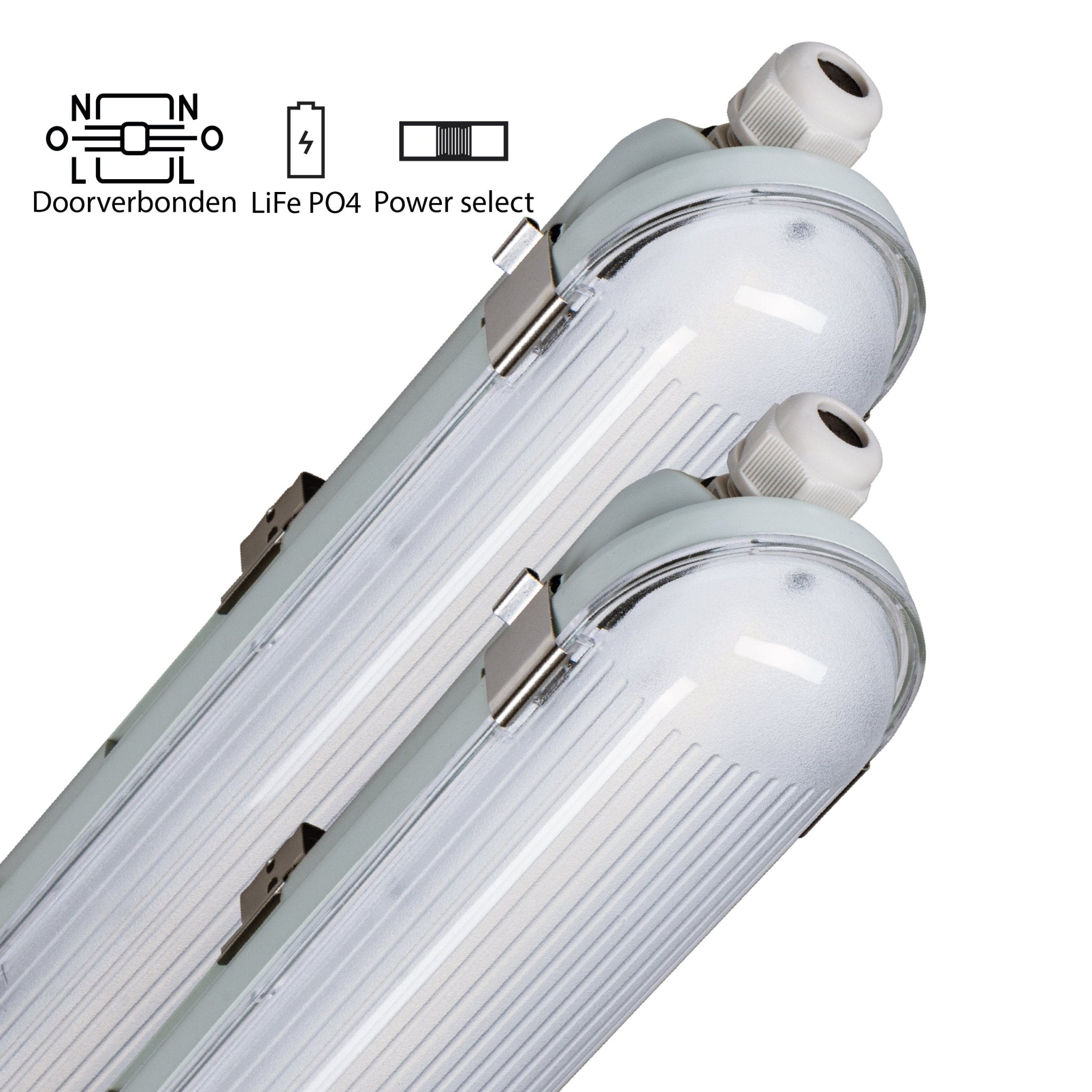 2 PACK - LED's Light PRO Philips LED TL armatuur 150 cm - Met noodaccu - 185lm/w - Energielabel B - 47W 7200lm 4000K LED.nl
