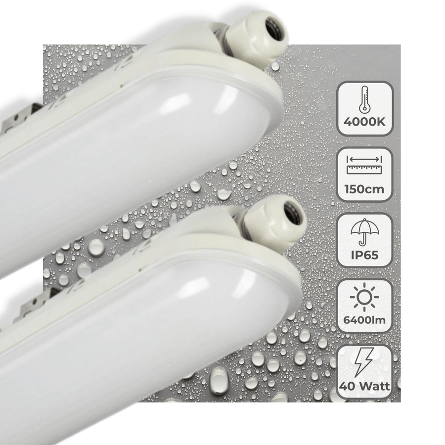 2er-PACK – LED's Light Pro Premium Koppelbare LED TL Leuchte 40 W 150 cm 6400 lm 4000 K 160 lm/W - lidstore.shop
